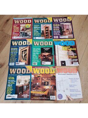 Lot of 9 Wood Magazine Better Homes and Gardens 1990s-2000s Issues